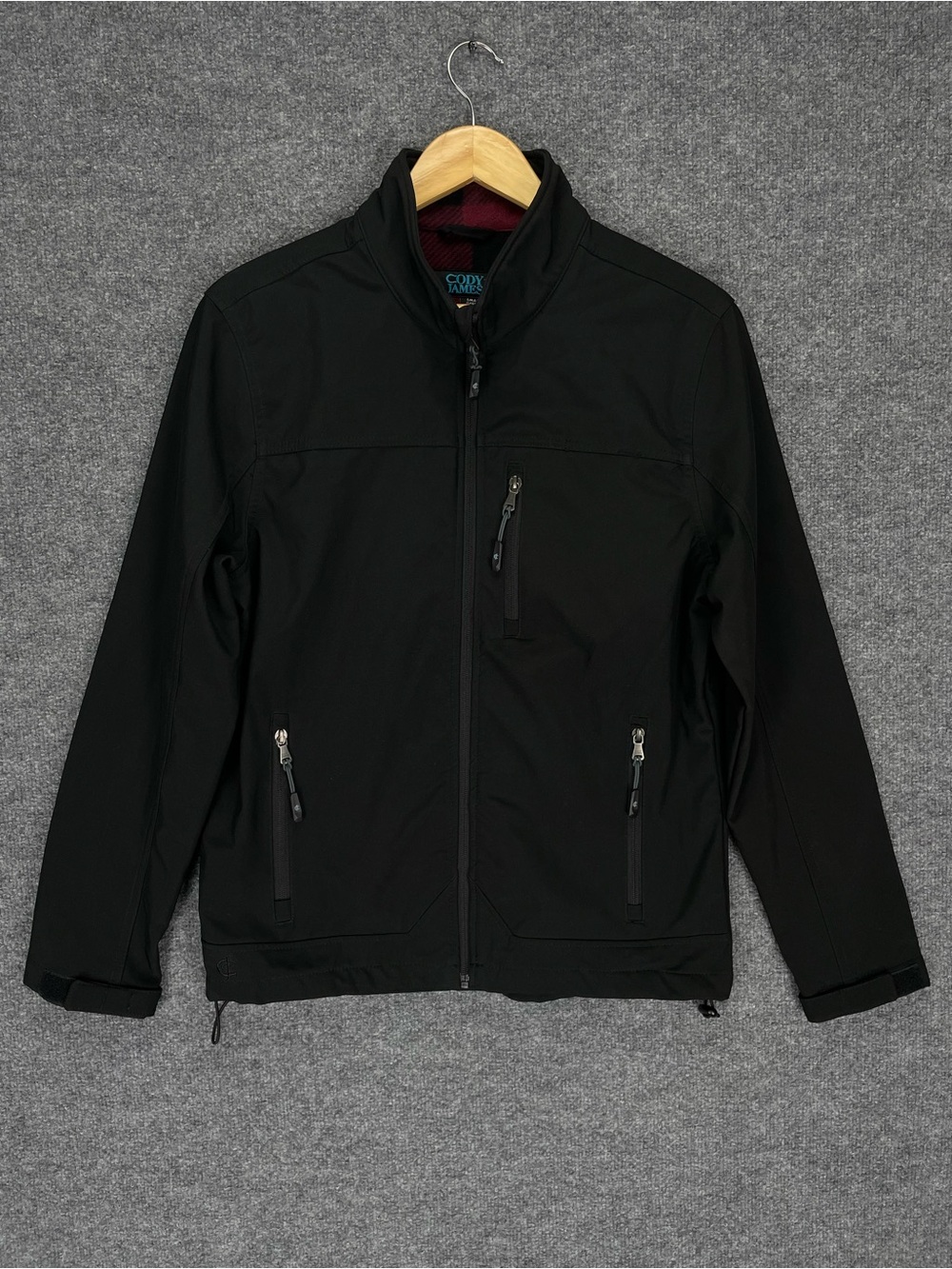 Cody James Core Jacket Men’s S Black Full Zip Softshell Fleece Lined Pockets